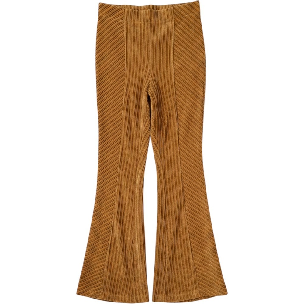 Free People Womens Camel Brown Ribbed Corduroy Flare Bell Bottom Pants Size S